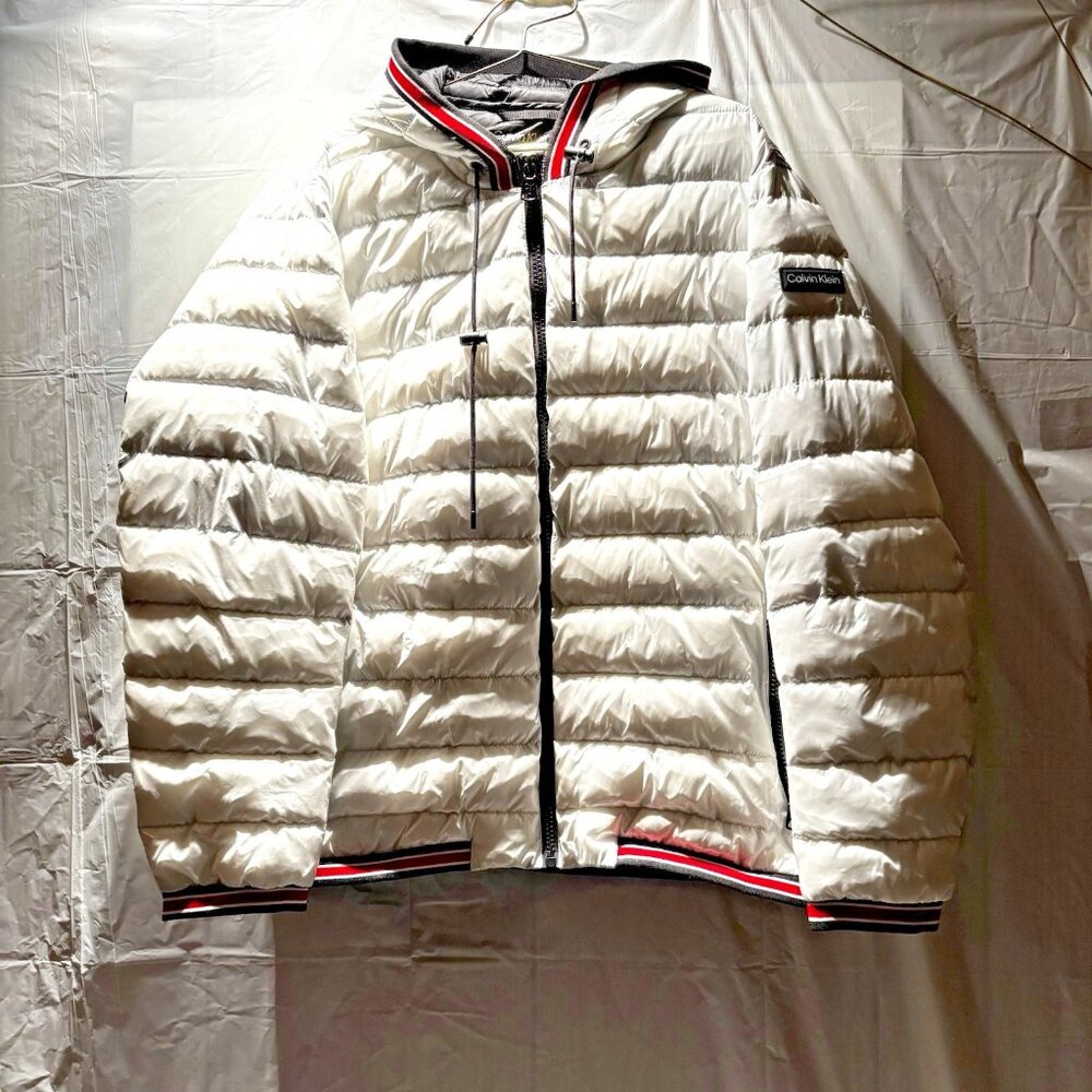 Calvin Klein‎ White Long Sleeve Full Zip Puffer Jacket Size 2X New No Tags